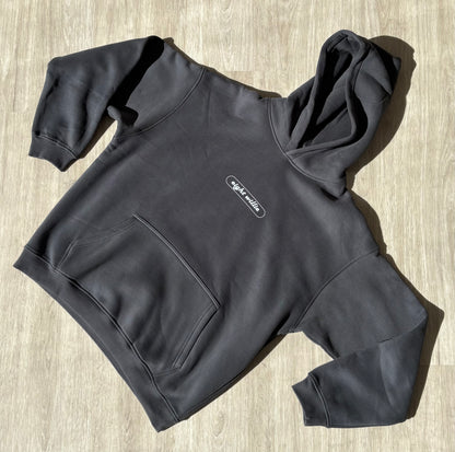 Eight Willie Original 100% cotton logo hoodie worn by model